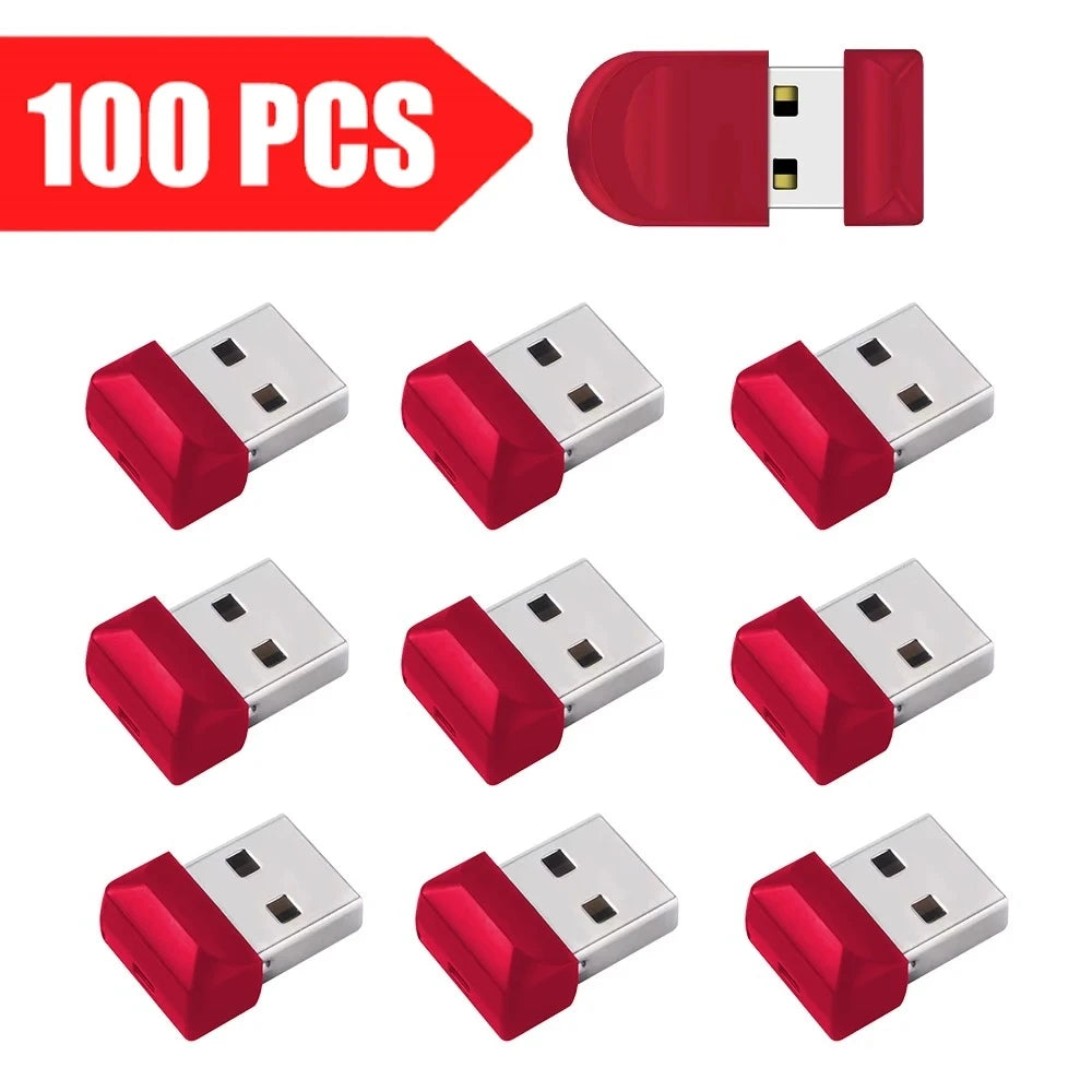 100-Pack Mini USB 2.0 Flash Drives | Custom Logo | 4GB–64GB USB Flash Drive PRIMED 64 GB Red China Mainland
