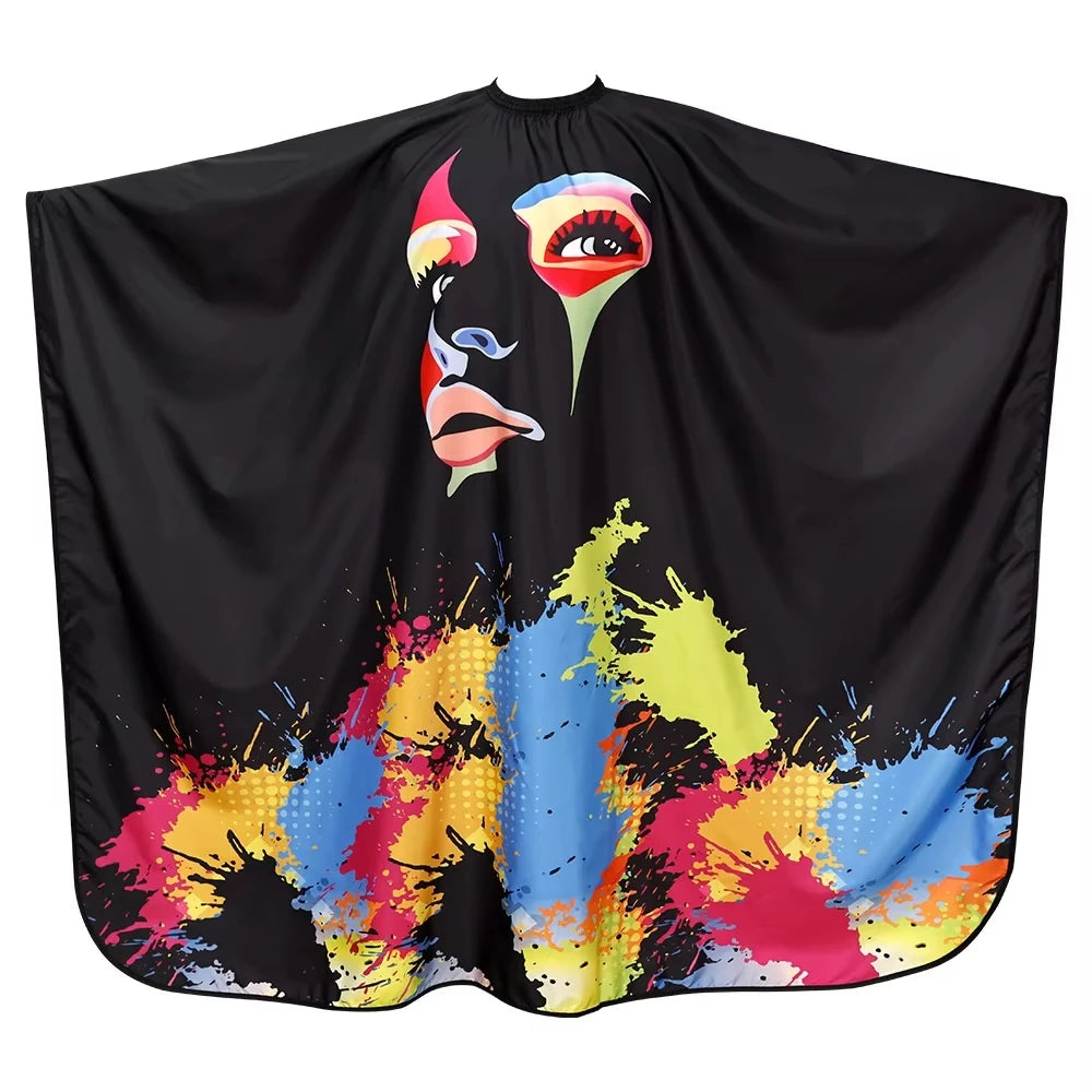 Waterproof Anti-Static Barber Cape – Black Salon Haircut Gown