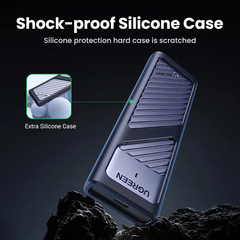 UGREEN 20Gbps M.2 NVMe SATA SSD Enclosure USB 3.2 Gen2 SSD Enclosure PRIMED