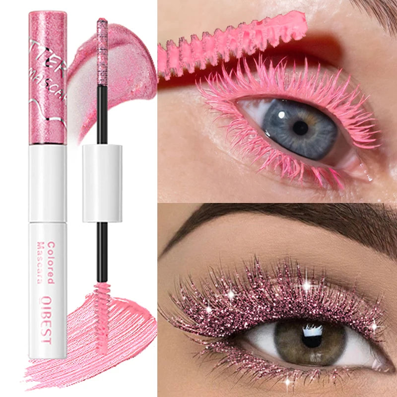 QiBest 2-in-1 Colorful Glitter & Matte Waterproof Mascara