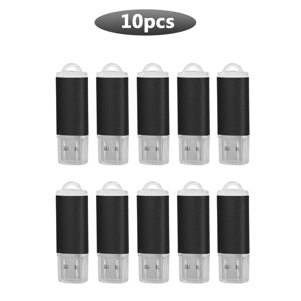 10-Pack Rotatable Metal USB 2.0 Flash Drives | Custom Logo USB Flash Drive PRIMED 32GBX10PCS Black