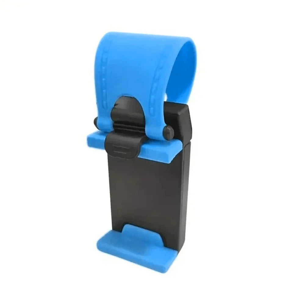 Universal Car Steering Wheel Phone Holder & GPS Mount Car Phone Mount PRIMED Blue