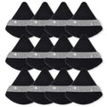 Triangle Crystal Velvet Setting Powder Puff – Diamond Ribbon Makeup Setting Puff PRIMED Black 12Pcs