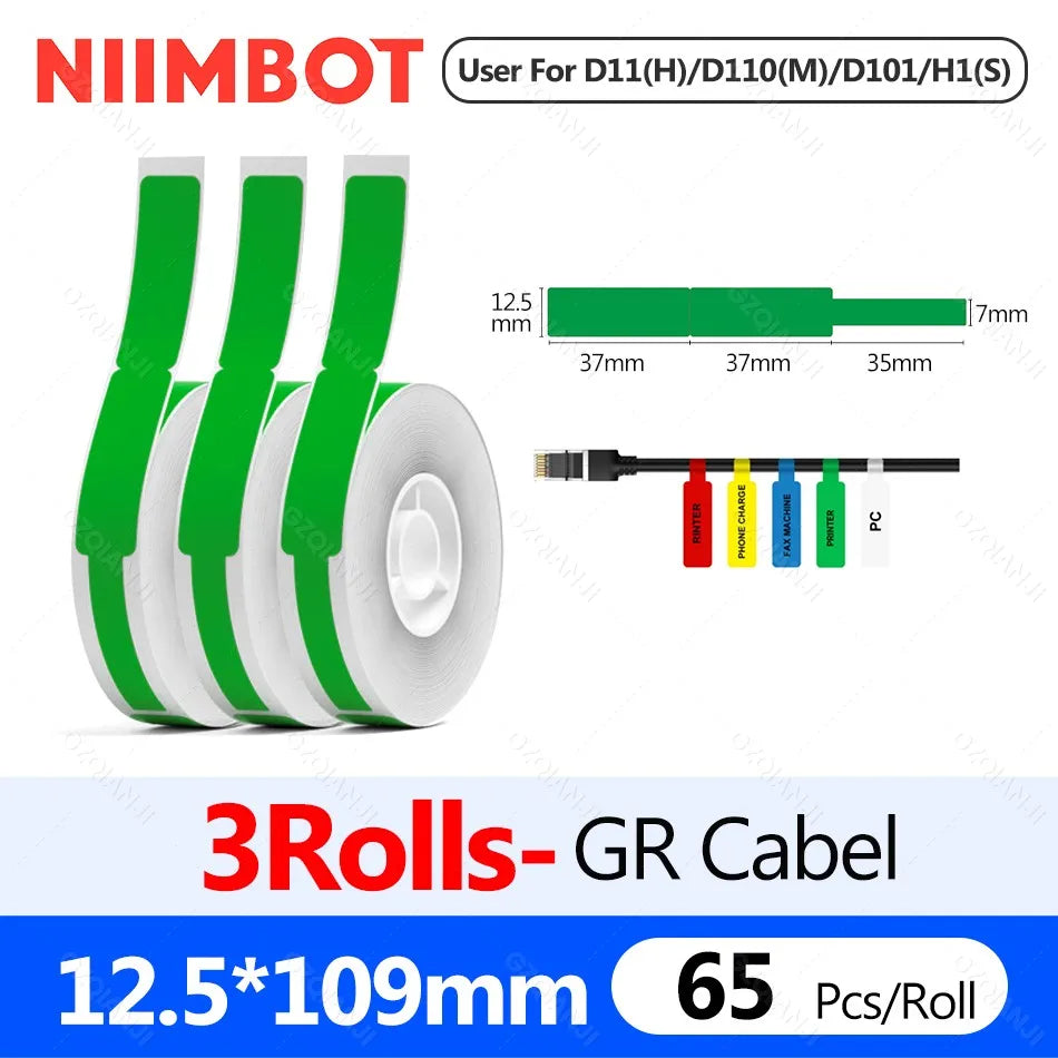 Niimbot D11H 300DPI Bluetooth Thermal Label Printer Portable Bluetooth Label Printer PRIMED Only 3GR Cabel