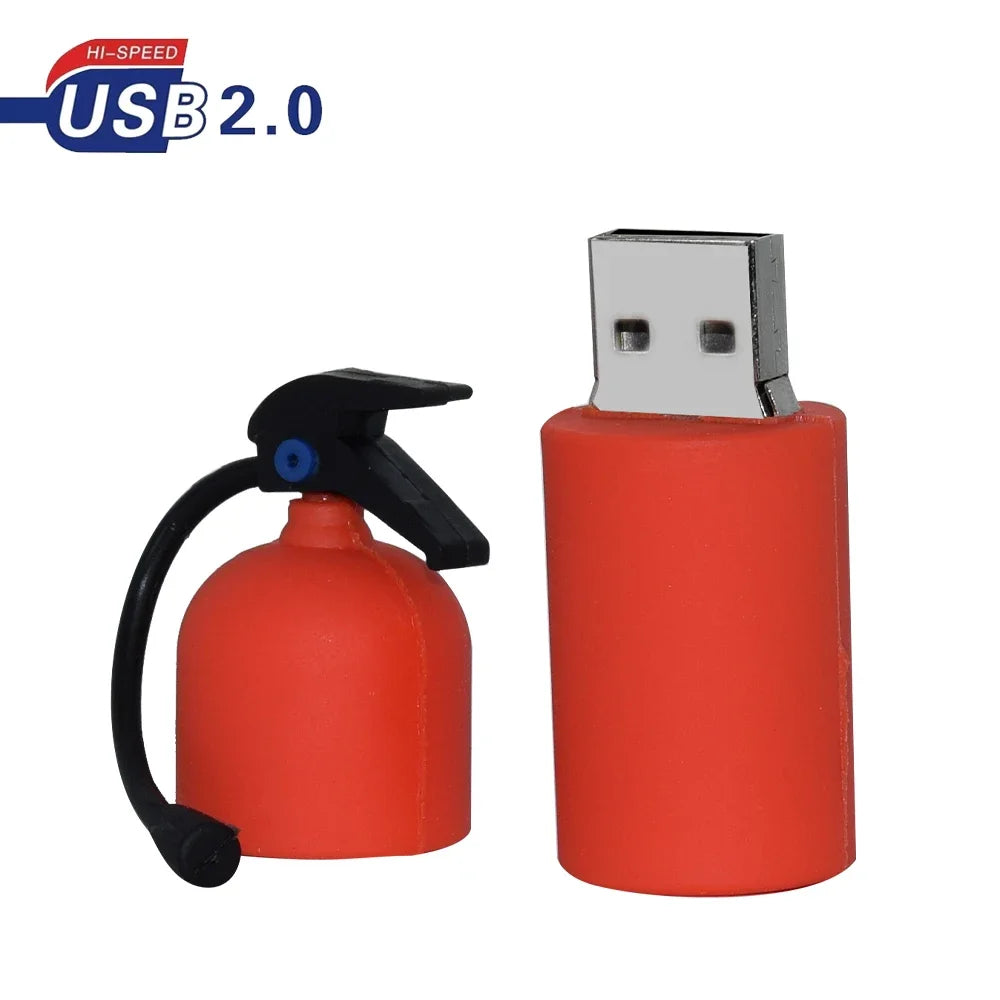 Fire Truck USB Flash Drive 2.0 Novelty Gift 4GB–128GB Novelty USB Flash Drive PRIMED