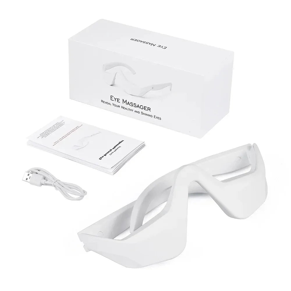 Wireless Eye Massager – Warm Heat & Red Light Wand | White Eye Massager Wand PRIMED WHITE