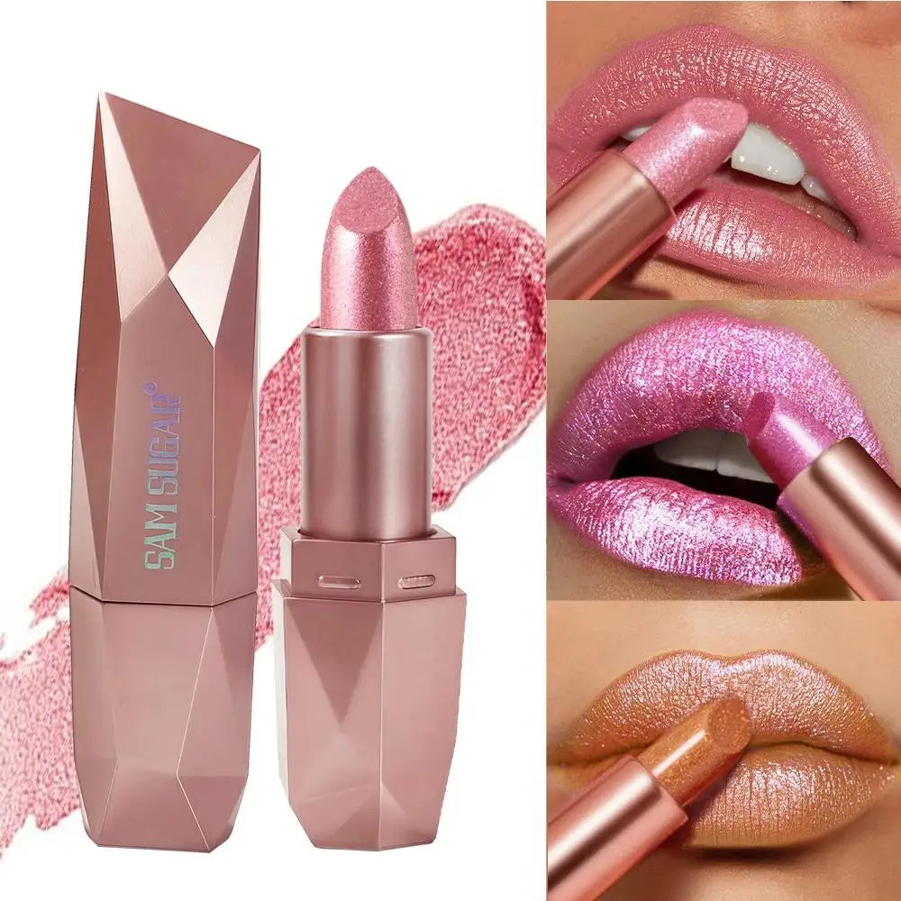 SAM SUGAR Diamond Glitter Lipstick | Metallic Waterproof Shine