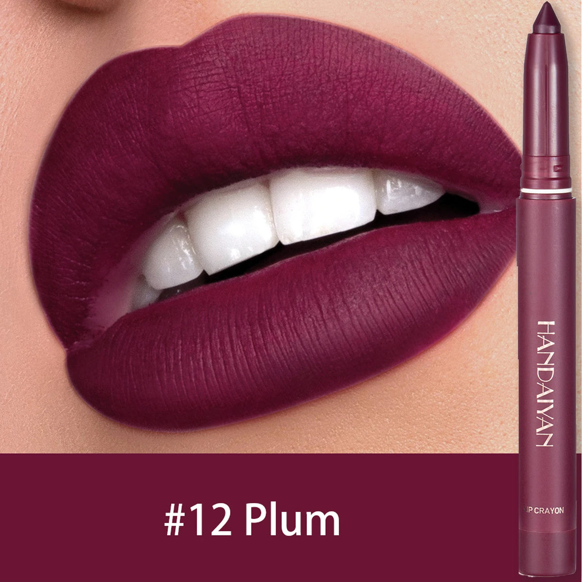 Waterproof Matte Lip Liner Pencil – 12 Shades, Long-Lasting