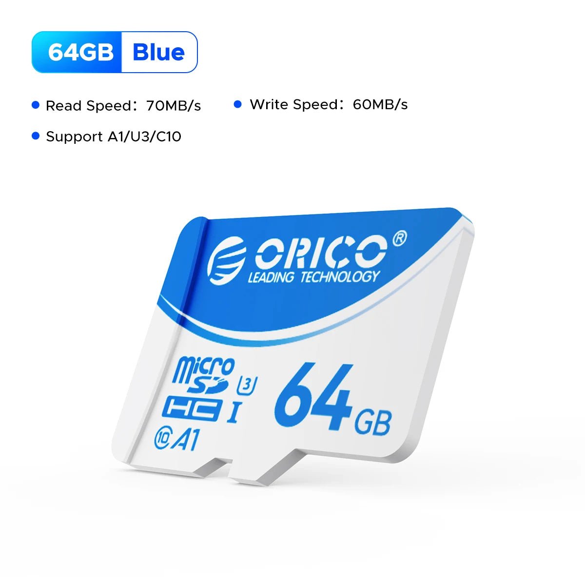 ORICO Micro SD Card 16–128GB A1 U3 Class 10 | Camera & Drone Micro SD Card PRIMED 64GB A1 U3 C10 China Mainland