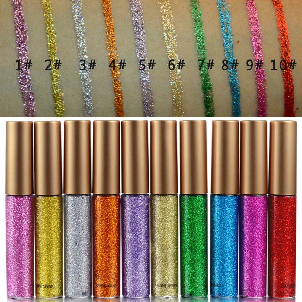 HANDAIYAN Glitter Liquid Eyeshadow – Waterproof Stage Eye Makeup Glitter Liquid Eyeshadow PRIMED
