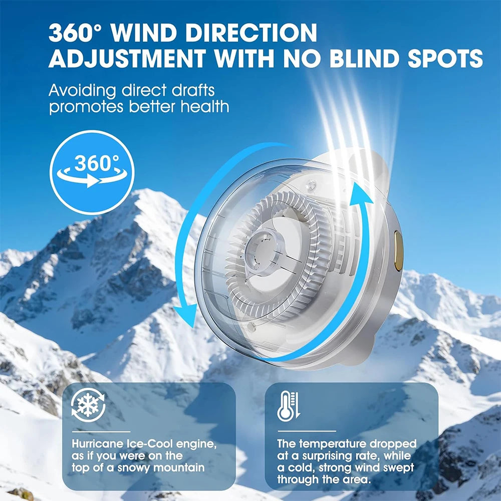 Portable Silent Bladeless Clip Fan – USB Rechargeable 3-Speed Portable Clip Fan PRIMED
