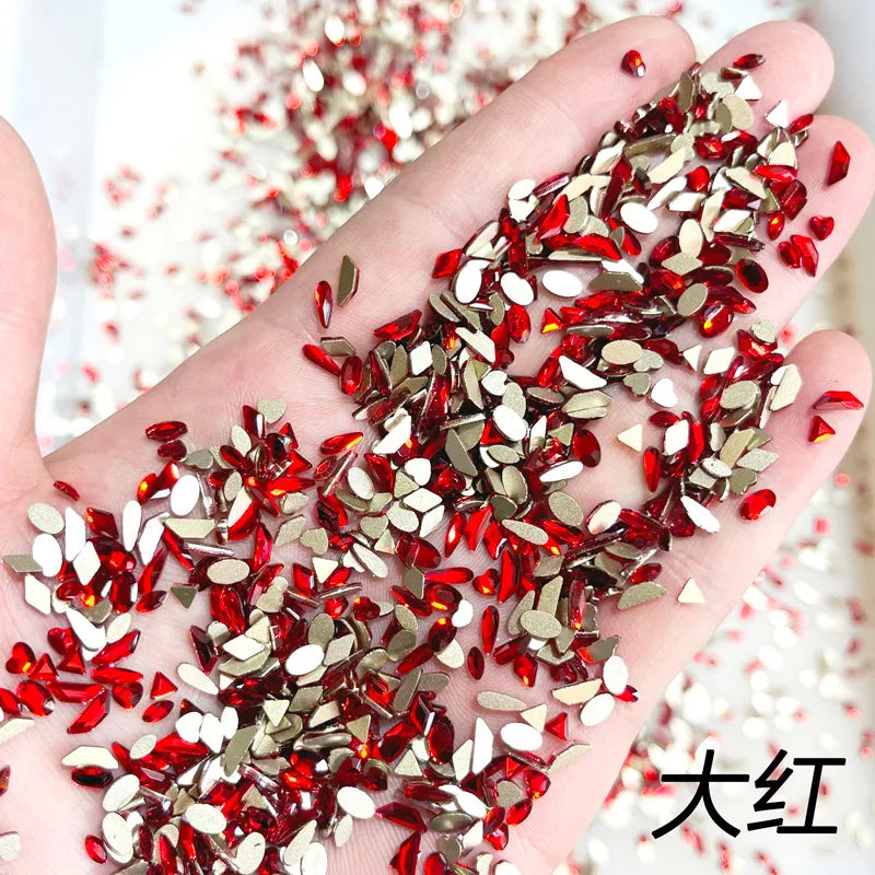 100Pcs Crystal AB Flatback Nail Rhinestones | 3D Manicure Gems