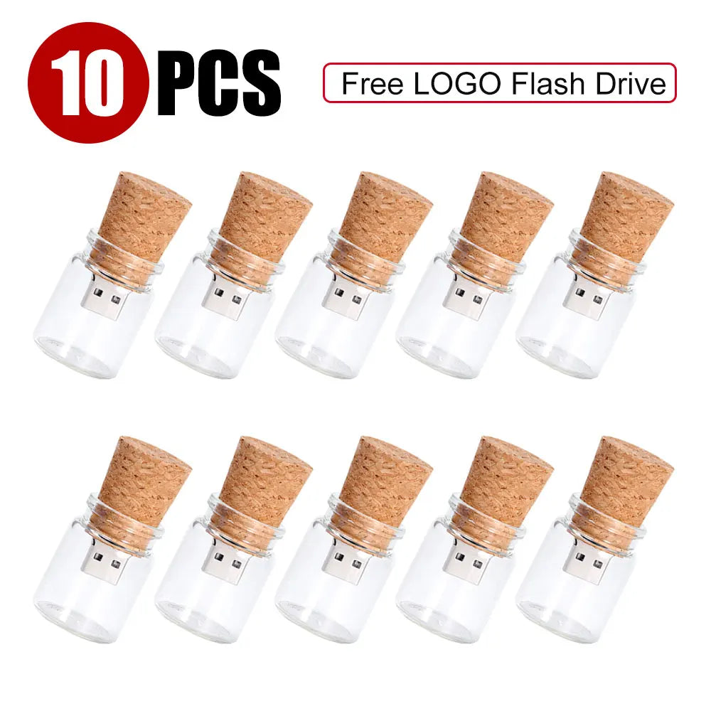 10-Pack Wooden USB 2.0 Flash Drives 8GB–128GB Gift Box USB Flash Drive PRIMED 64 GB USB