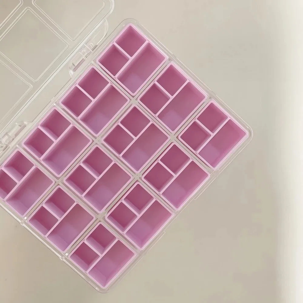 Transparent 36-Grid Nail Art Storage Box | Candy Colors