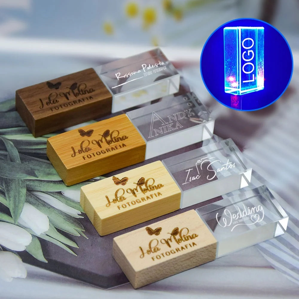 10-Pack Crystal USB Flash Drives | Custom Logo Wedding Gift Crystal USB Flash Drive PRIMED
