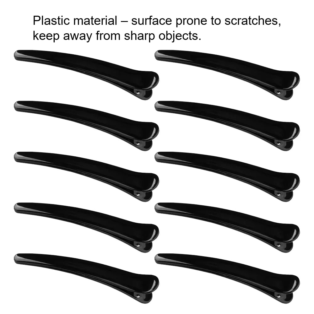 10-Pack Anti-Slip Plastic Duckbill Hair Clips for All Hair Types