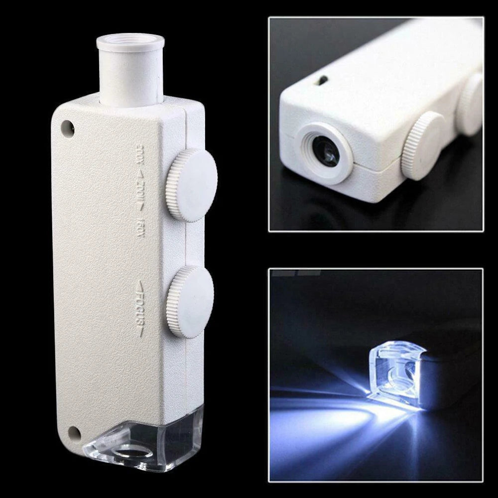 Portable 160X–200X Lighted Jewelers Loupe Magnifying Glass Jewelers Loupe PRIMED