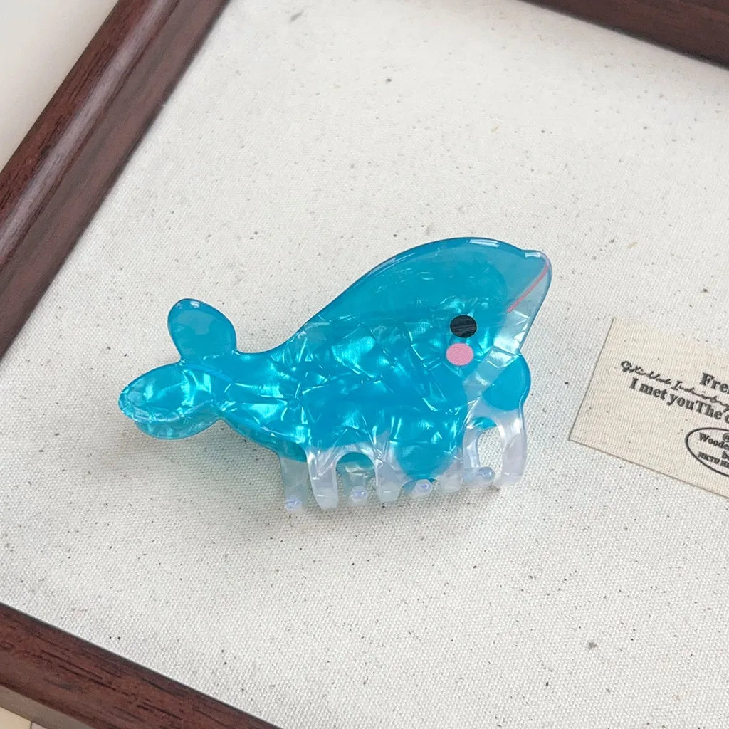 Ocean Animal Hair Claw Clips – Whale, Dolphin & Seal Hair Claw Clip PRIMED Light Blue