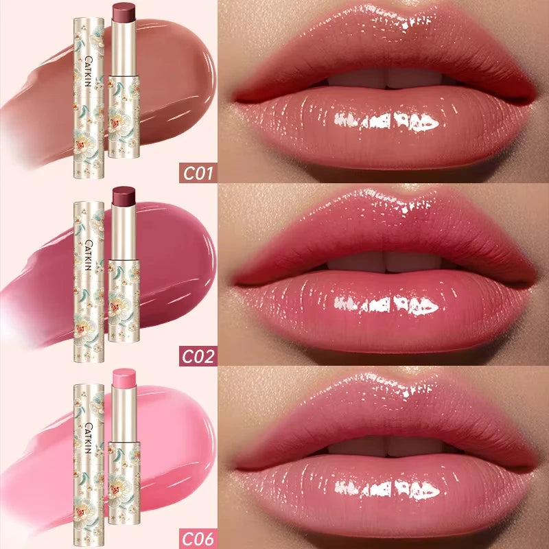 CATKIN Glossy Lip Balm – 12H Hydrating Tinted Lipstick Glossy Lip Balm PRIMED C01 C02 C06