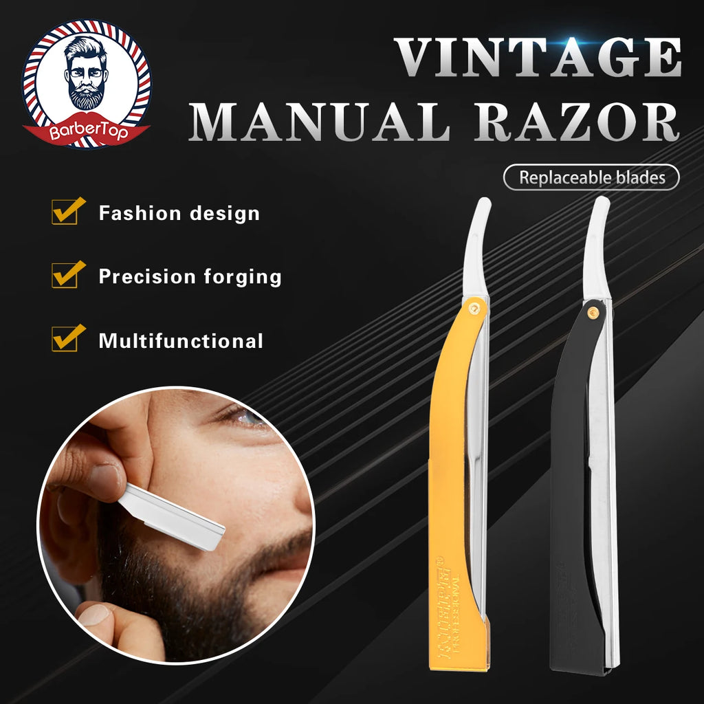 Professional Straight Edge Barber Razor – Beard & Eyebrow Trim Straight Edge Razor PRIMED