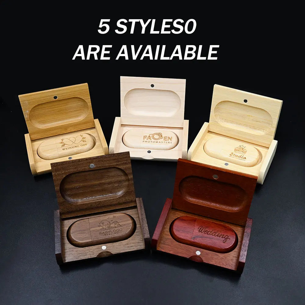 50-Pack Oval Wooden USB 2.0 Flash Drives | Free Custom Logo USB Flash Drive PRIMED