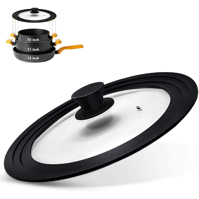Universal Tempered Glass Lid for Pots Pans & Skillets