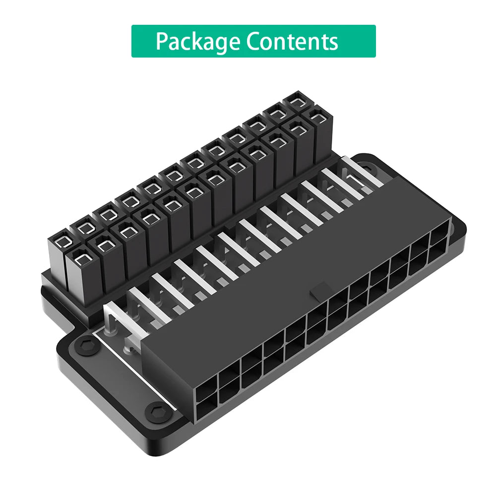 TISHRIC ATX 24-Pin 90° Motherboard Power Adapter | Desktop PC PC Power Adapter PRIMED
