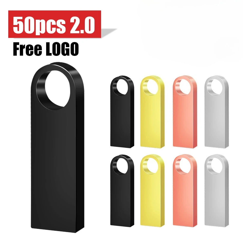 50-Pack Gold Key USB Flash Drives | Custom Logo 4GB–128GB USB Flash Drive PRIMED