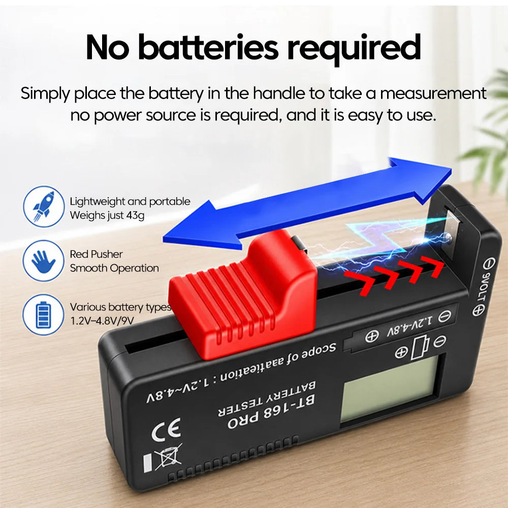 Universal Battery Level Tester 1.2V–9V | AA AAA 18650 Tester