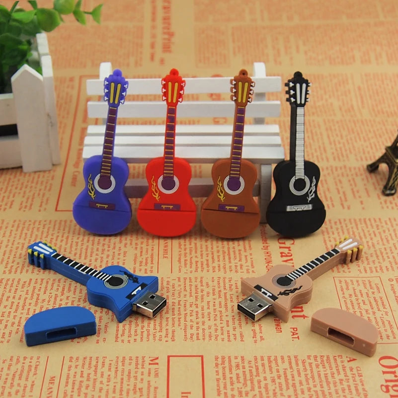 Music Wooden USB Flash Drive 3.0 | Guitar Piano 4–128GB Gift USB Flash Drive PRIMED