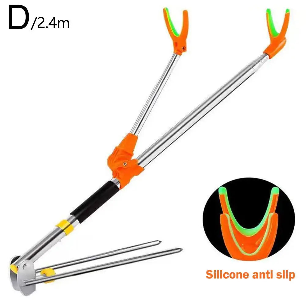 Telescopic Fishing Rod Holder 1.5–2.4m Stainless Steel Stand Fishing Rod Holder PRIMED 2.4m