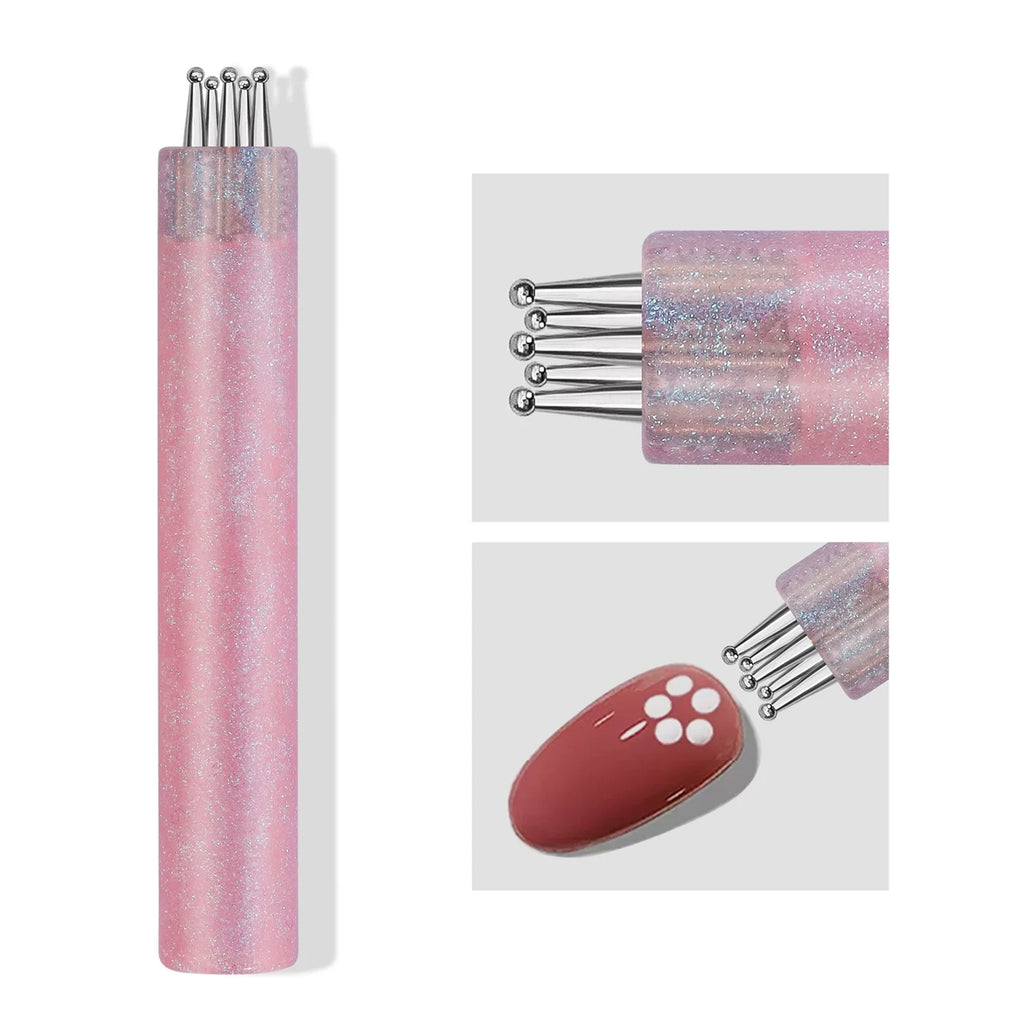 5-Petal Nail Art Dotting Tool | DIY Flower Manicure Pen Nail Art Dotting Tool PRIMED
