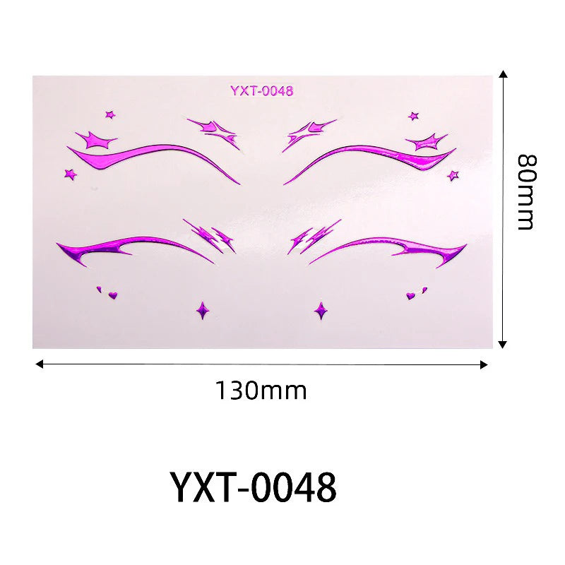 Purple Red Metallic Eye Makeup Stickers | Temporary Tattoo
