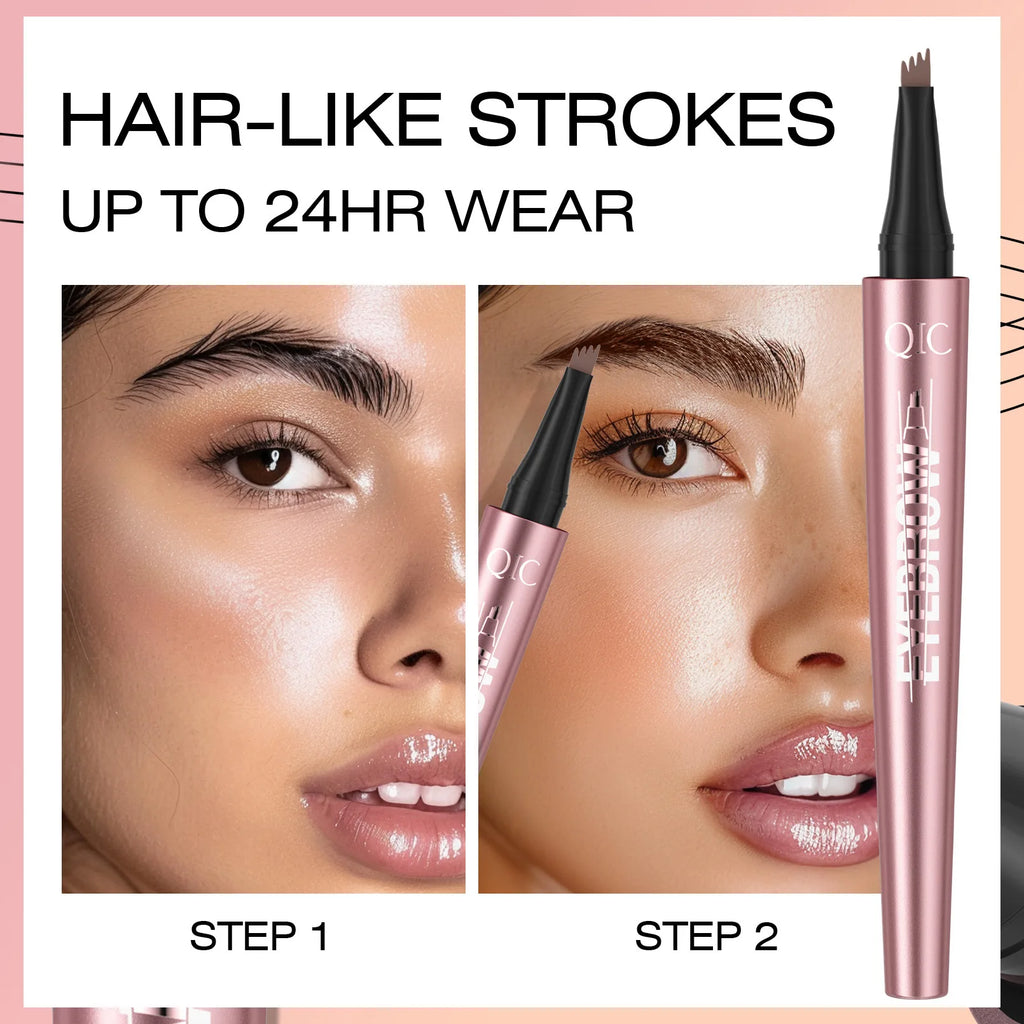 QIC 4-Point Liquid Eyebrow Pen – Waterproof & Long-Lasting Liquid Eyebrow Pen PRIMED