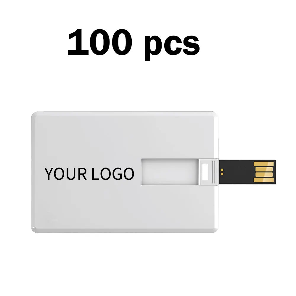 100-Pack Custom Logo Credit Card USB Flash Drives 1–64GB Custom USB Flash Drive PRIMED