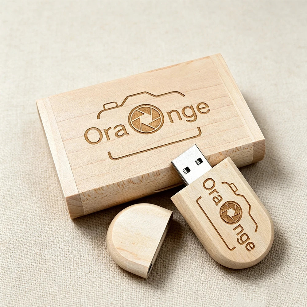 5-Pack Wooden USB Flash Drive Custom Logo | 4GB–64GB Gift USB Flash Drive PRIMED