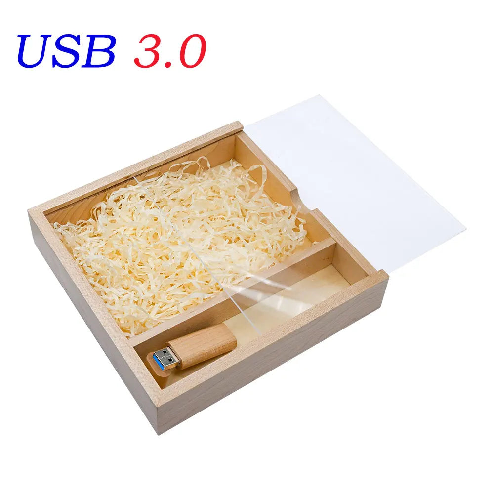 5-Pack Wooden Box USB 3.0 Flash Drive | Free Custom Logo USB Flash Drive PRIMED