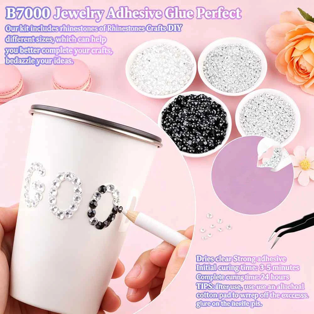 40-Grid Flatback Rhinestone Nail Kit – Gems, Diamonds & Zircon Nail Art Rhinestones PRIMED