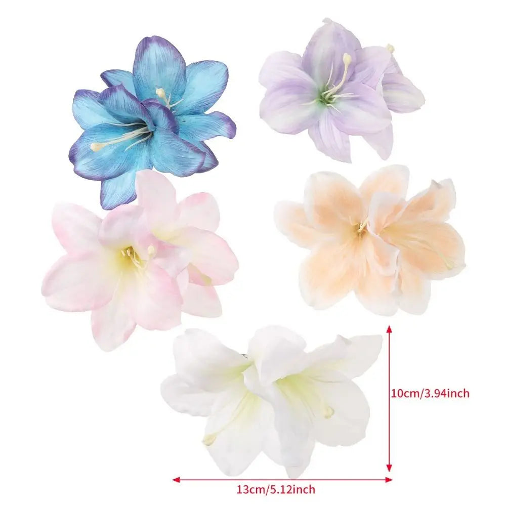 Lily Flower Duckbill Hair Clip | Bohemian Double Flower Floral Hair Clip PRIMED