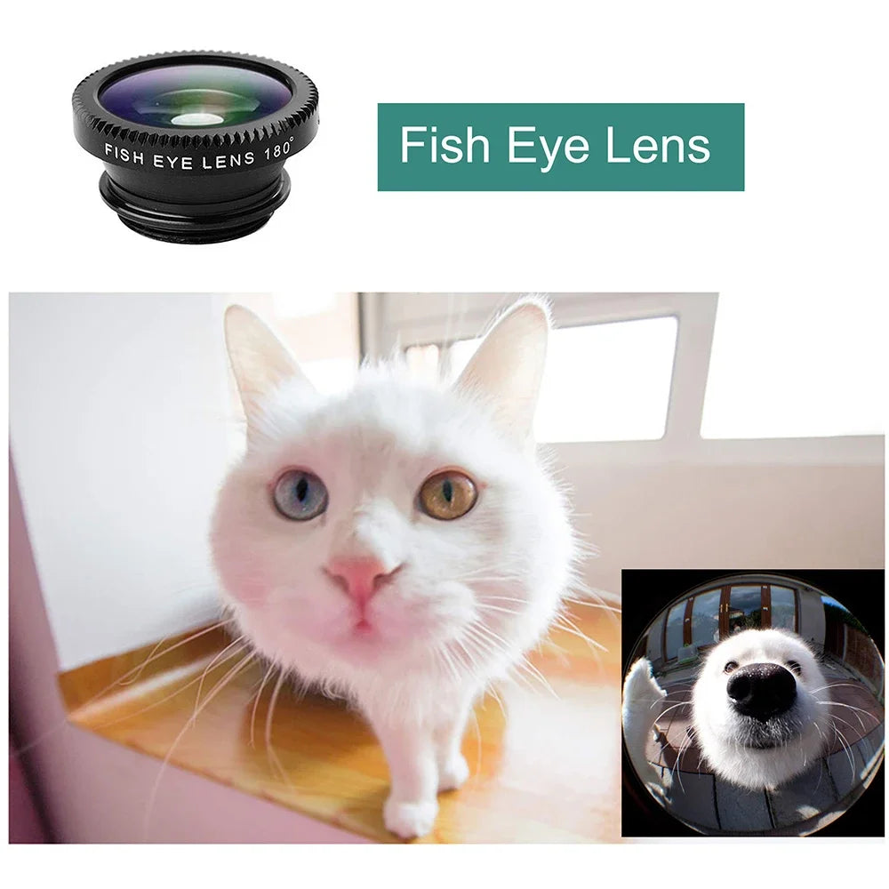 3-in-1 Phone Camera Lens Kit – Fisheye, Wide Angle & Macro Phone Camera Lens PRIMED