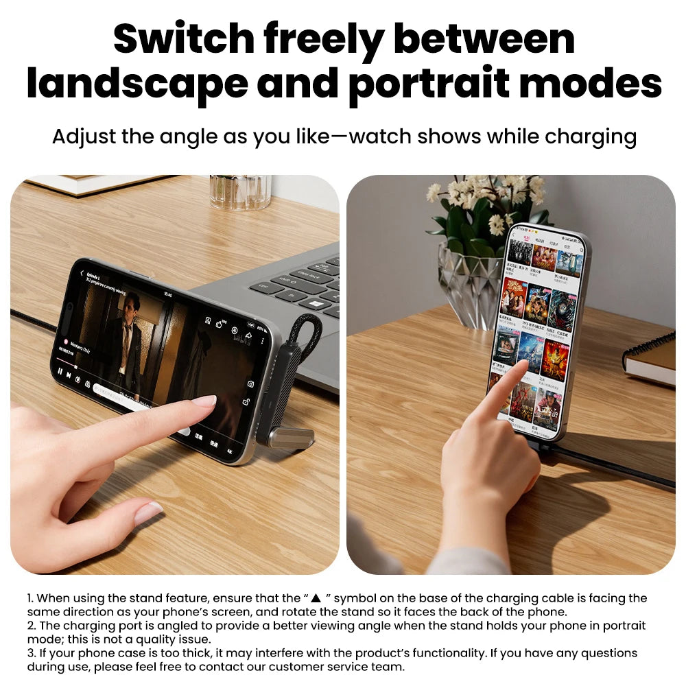 USB-C Fast Charging Cable with Foldable Phone Stand | 240W USB-C Charging Cable PRIMED