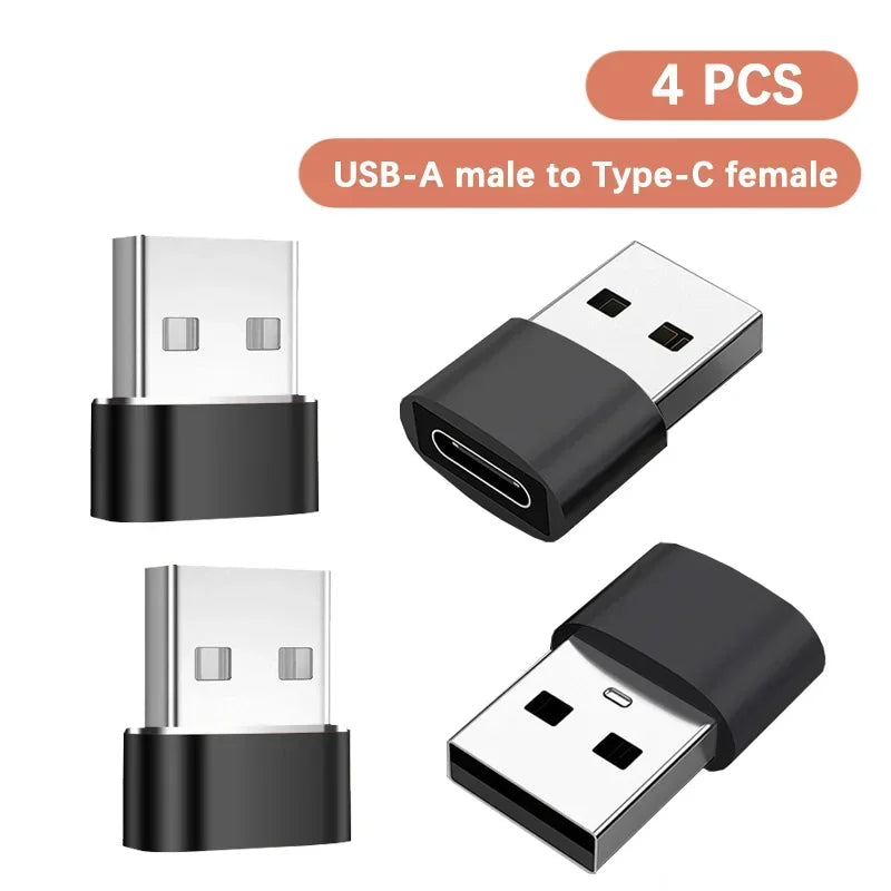 USB-C to USB-A OTG Adapter – Fast Charging & Data Sync USB OTG Adapter PRIMED 4 PCS