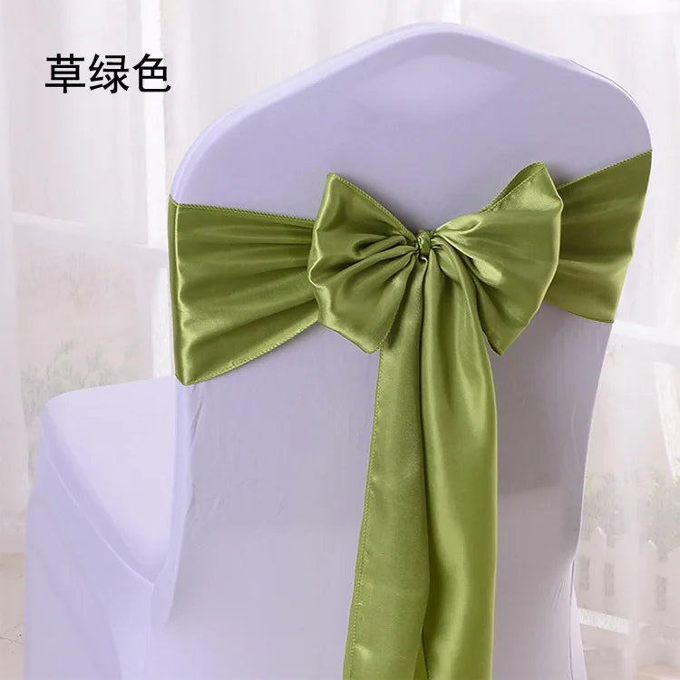 10 Pcs Satin Chair Sashes – Wedding & Banquet Bow Decor