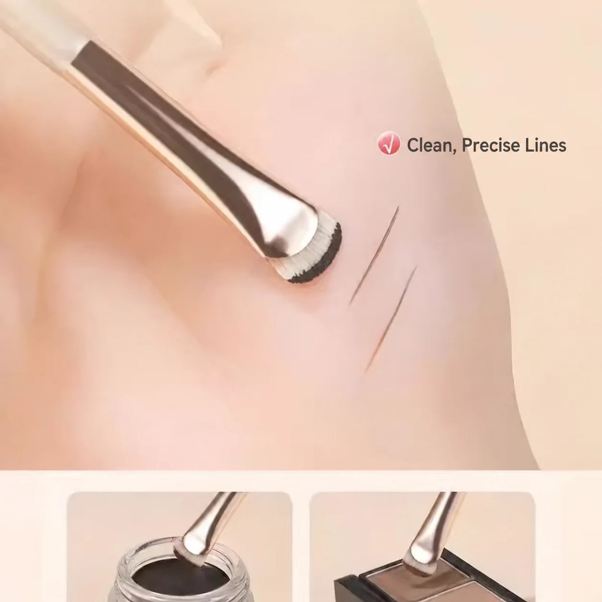 Crescent Angled Under Eye Makeup Brush – Fiber Bristles
