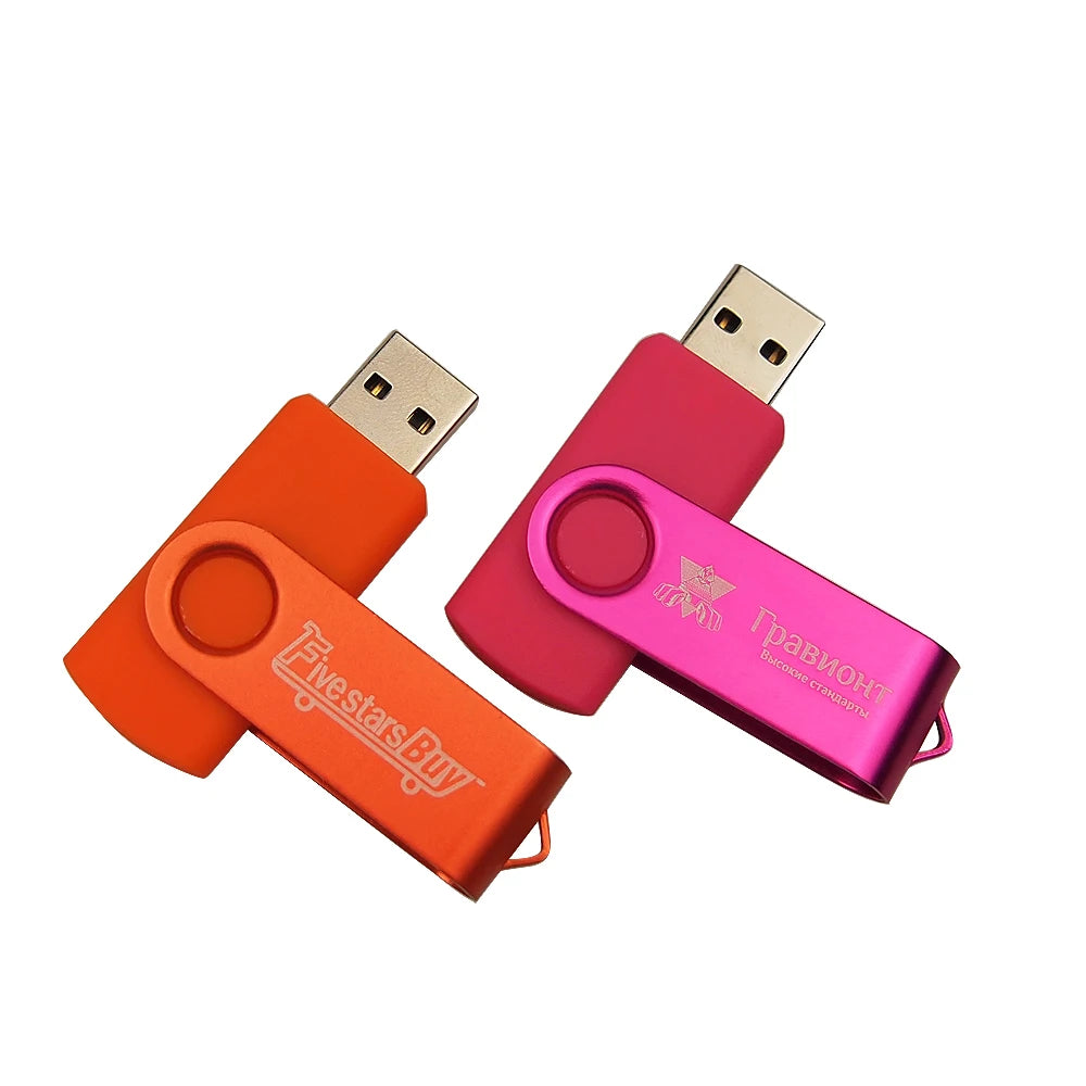 Custom Logo USB 2.0 Flash Drive Metal Pen Drive 4–64GB USB Flash Drive PRIMED