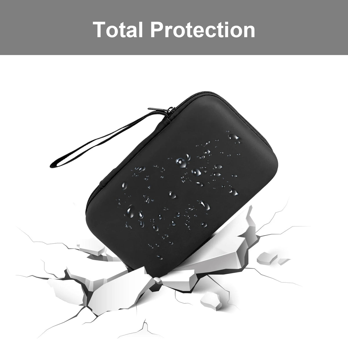 Portable EVA Hard Disk & Cable Organizer Zipper Pouch – Black Electronics Storage Case PRIMED