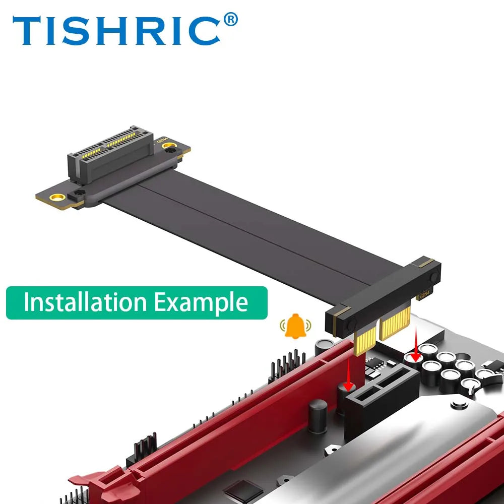 TISHRIC PCIe 4.0 1X Riser Cable 10–50cm Dual 90° Extension PCIe Riser Cable PRIMED
