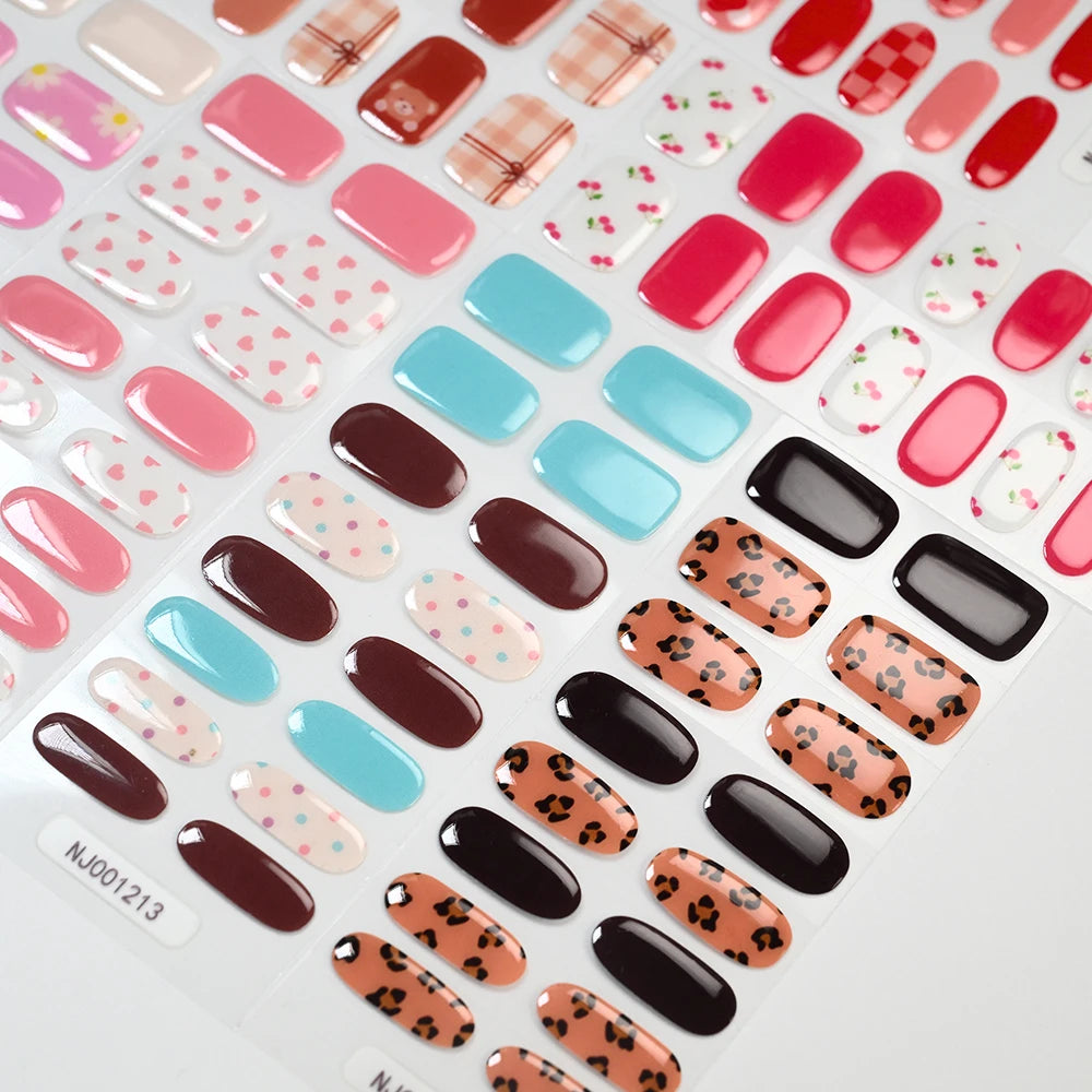 Semi Cured UV Gel Nail Stickers – Brown Leopard Print