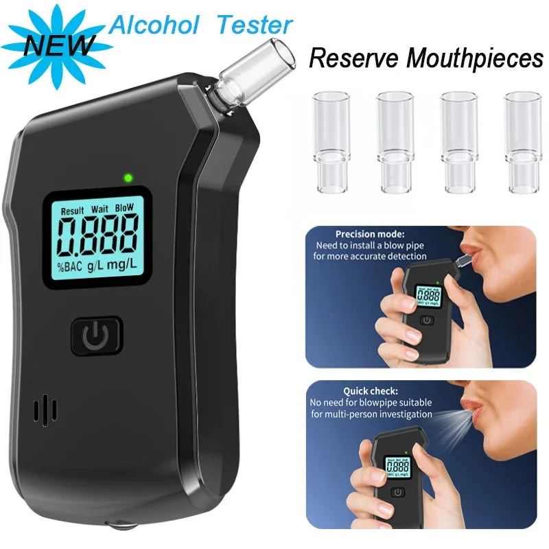 Portable Breathalyzer Alcohol Tester – LCD Display, CE Certified Personal Breathalyzer PRIMED