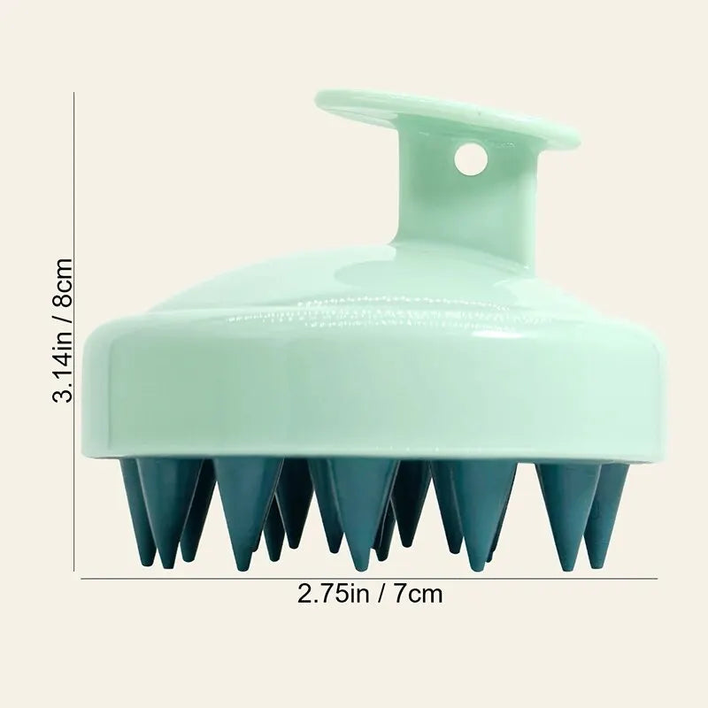 Silicone Scalp Massage Shampoo Brush – Hair & Body Scrubber Scalp Massage Brush PRIMED green